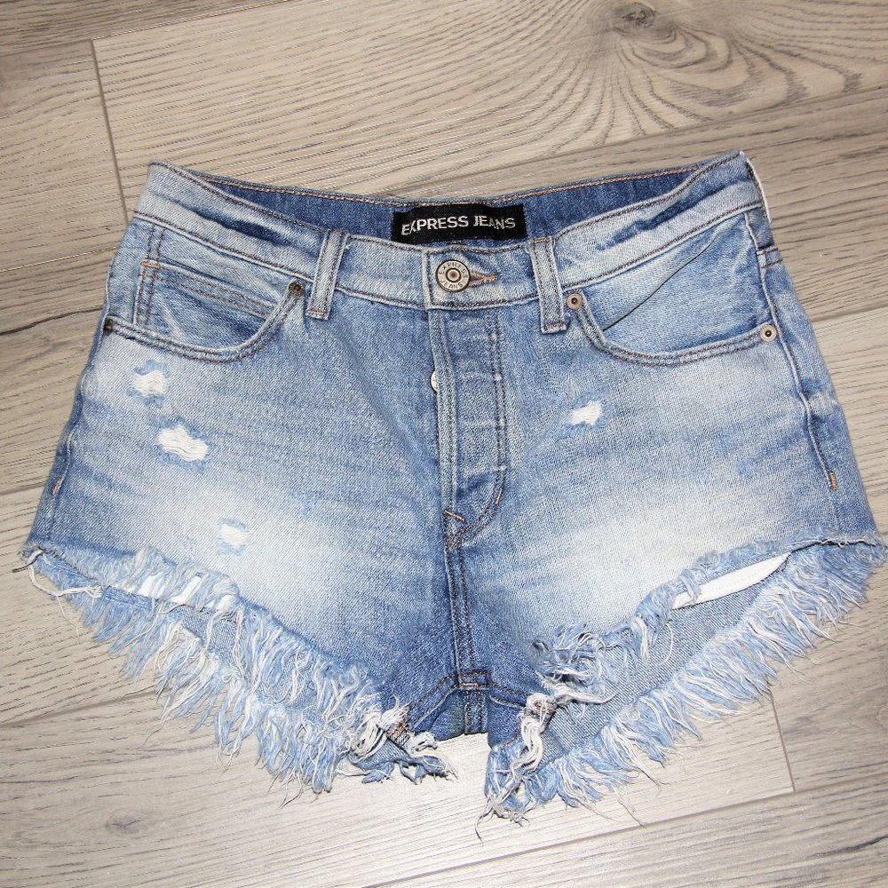 Express Denim Shorts High Waist size 00